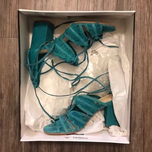 Nine West Teal Heels